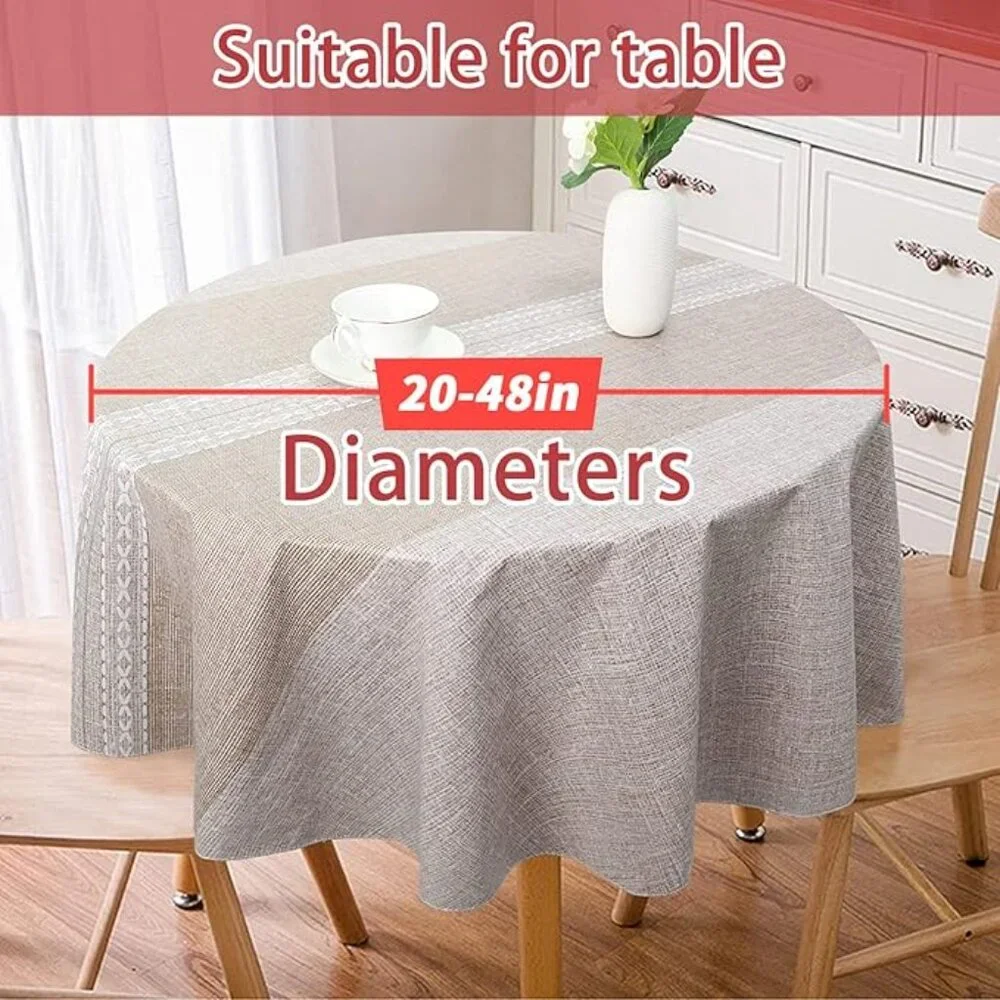 4/$12~Round Vinyl Tablecloth NWOT - Picture 3 of 11